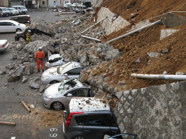 Japan earthquake damage in Ibaraki prefecture 