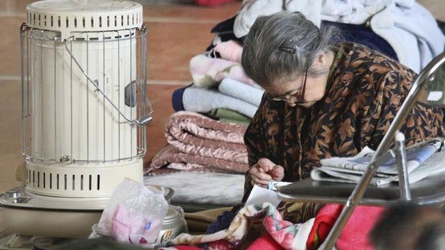 Elderly Japanese earthquake refugee 