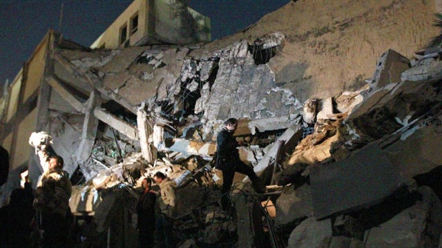 Qaddafi's compound hit 