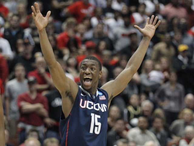 Connecticut's Kemba Walker celebrates 