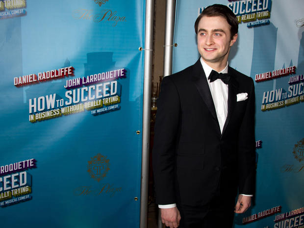Daniel Radcliffe arrives for the opening night of Broadway's "How to Succeed in Business Without Really Trying" 