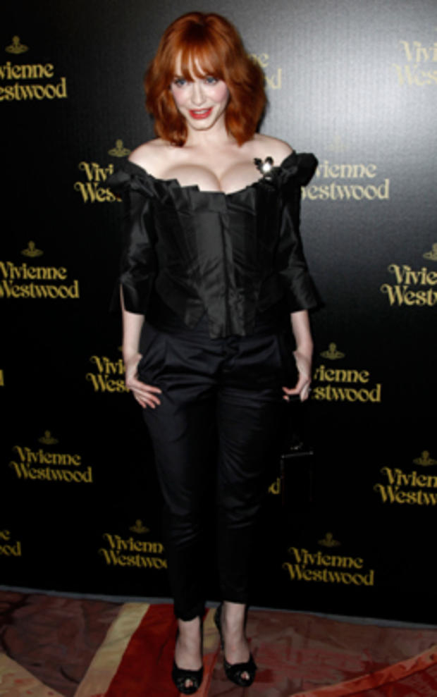 Christina Hendricks arrives at the opening celebration for the Vivenne Westwood flagship store in L.A. 
