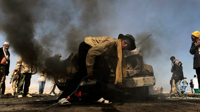 vehicle targeted by NATO airstrikes 