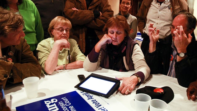 JoAnne Kloppenburg supporters watch election results in Wisconsin 