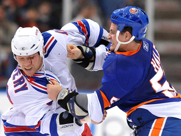 Sean Avery draws blood as he fights with Micheal Haley  