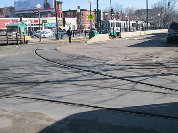 Cleveland Circle Green Line Tracks 