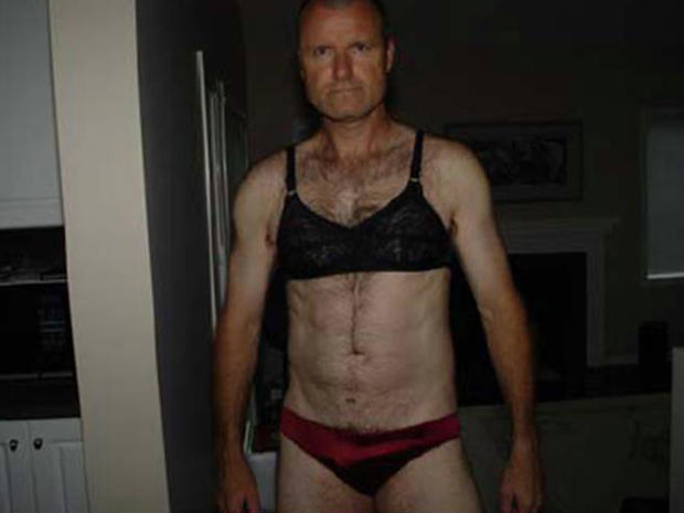 Col. Williams poses in women's underwear. 