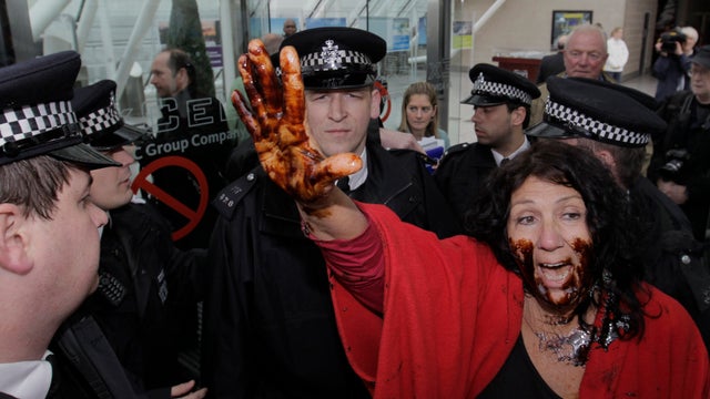 Diane Wilson protests against BP 