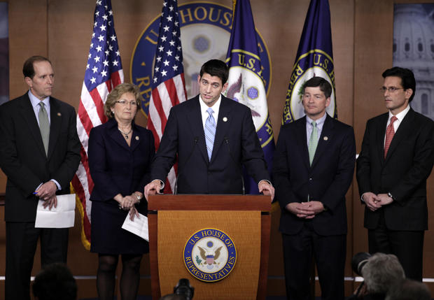 House Republican leaders hold a news conference on Capitol Hill 