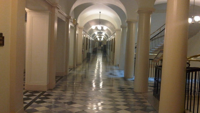 A view of the halls in the Treasury Department, 