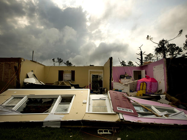 A tornado flattened most of this home in the LaGrange subdivision, Saturday, April 16, 2011, in Fayetteville, N.C. 