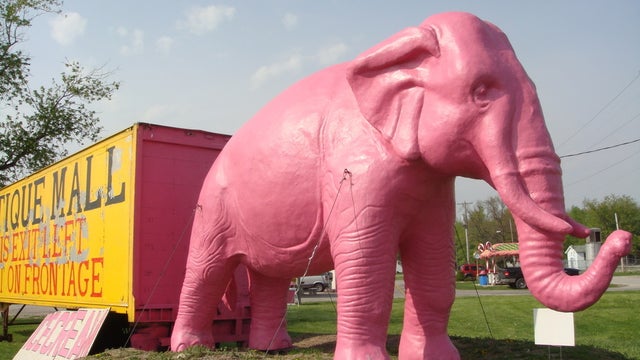 pink fiberglass elephant 