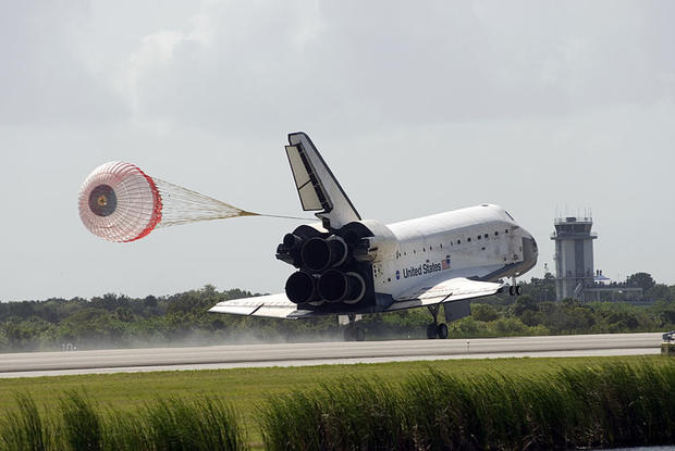 Seen here landing on Runway 15 at NASA's Kennedy Space Center in Florida on July 18, 2009, Endeavour is returning from the STS-127 mission to the ISS.  Endeavour, the youngest of the shuttle fleet, had some notable firsts for the Shuttle program. It was t 