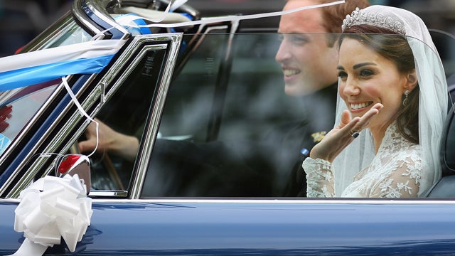 Prince William, Duke of Cambridge and Catherine, Duchess of Cambridge drive from Buckingham Palace 