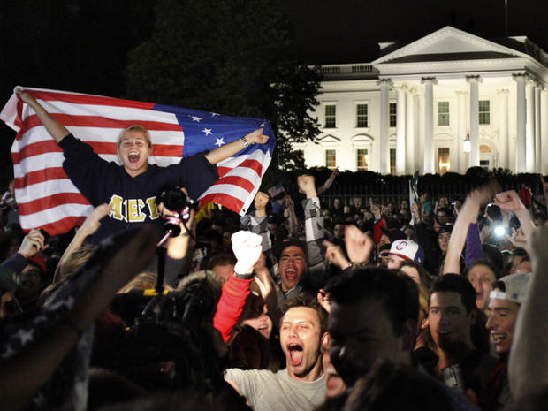 Revellers cheer Osama bin Laden's death outside White House 
