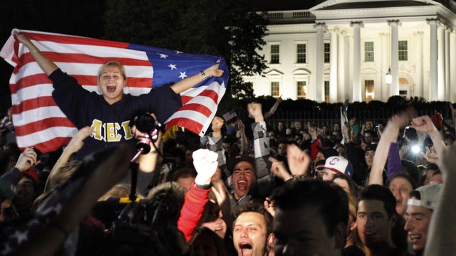 Revellers cheer Osama bin Laden's death outside White House 
