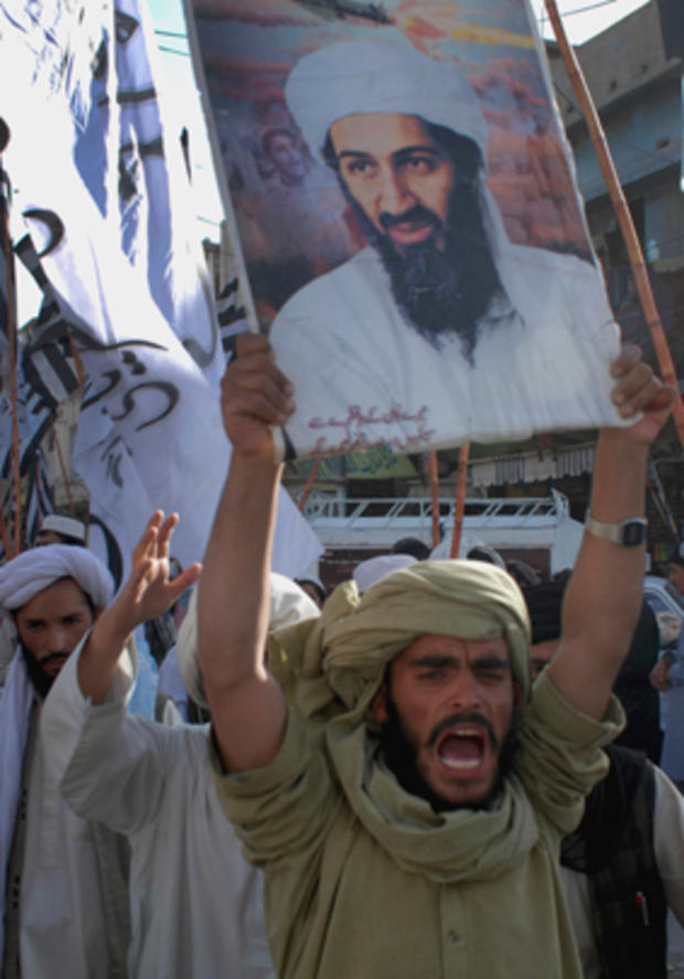 Supporters of Pakistani religious party Jamiat Ulema-e-Islam rally to condemn the killing of Osama bin Laden in Quetta, Pakistan 