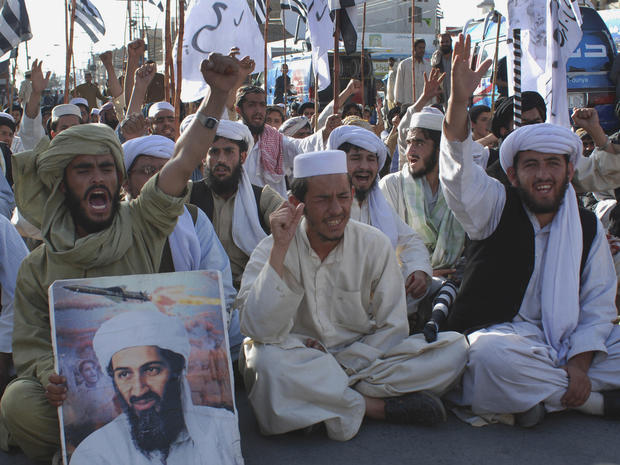 Supporters of Pakistani religious party Jamiat Ulema-e-Islam rally to condemn killing of Osama bin Laden in Quetta, Pakistan 