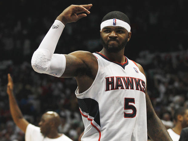 Josh Smith reacts to the team's win  
