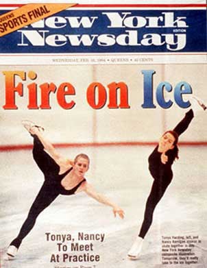 Doctored photo of Nancy Kerrigan and Tonya Harding 