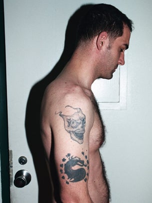Michael Gargiulo and identifying marks and tattoos taken at the time of his arrest in Los Angeles in the summer of 2008. 