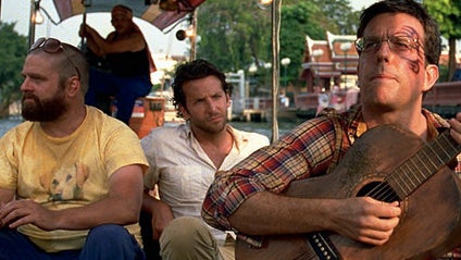 ZACH GALIFIANAKIS as Alan, BRADLEY COOPER as Phil and ED HELMS as Stu 