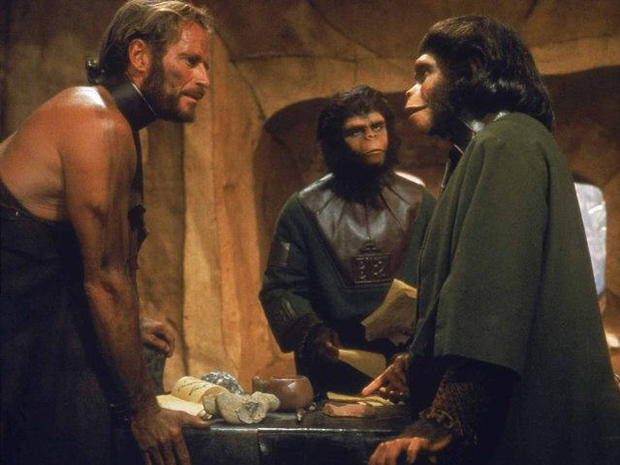 From left, Charlton Heston, Kim Hunter and Roddy McDowall in "Planet of the Apes" (1968). 