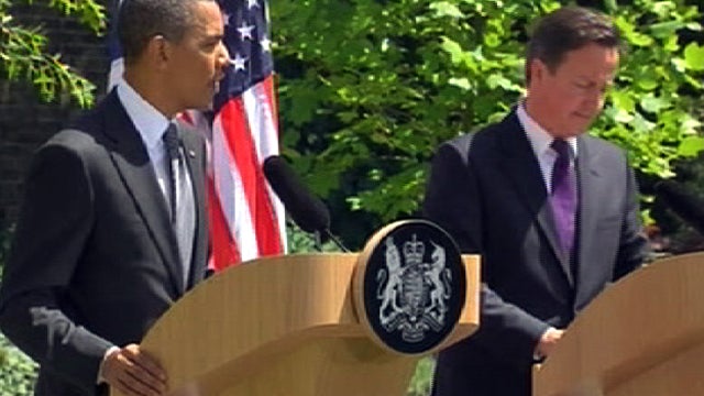 U.S. President Barack Obama and British Prime Minister David Cameron 