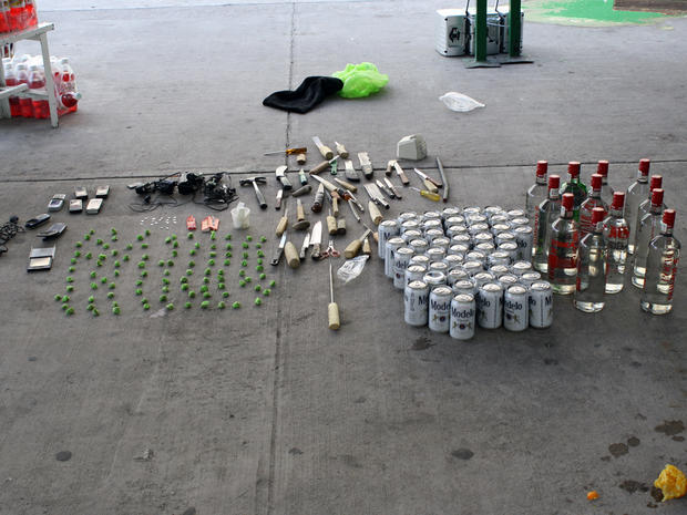 Marijuana, heroin, beer, vodka, and cell phones were among the items seized at a minimum-security prison in northern Mexico. 
