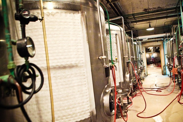 Frost on the side of the vats 