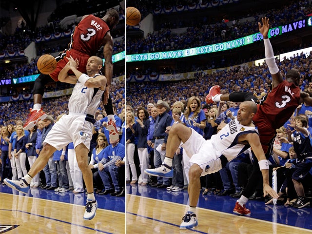 Dwyane Wade runs into Jason Kidd 