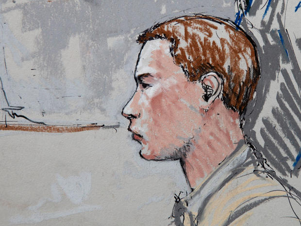 In this courtroom sketch, Colton Harris-Moore, right, is shown as he appears in federal court, June 17, 2011, in Seattle.  