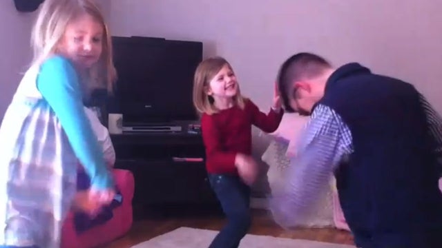 just dance dad and girls 