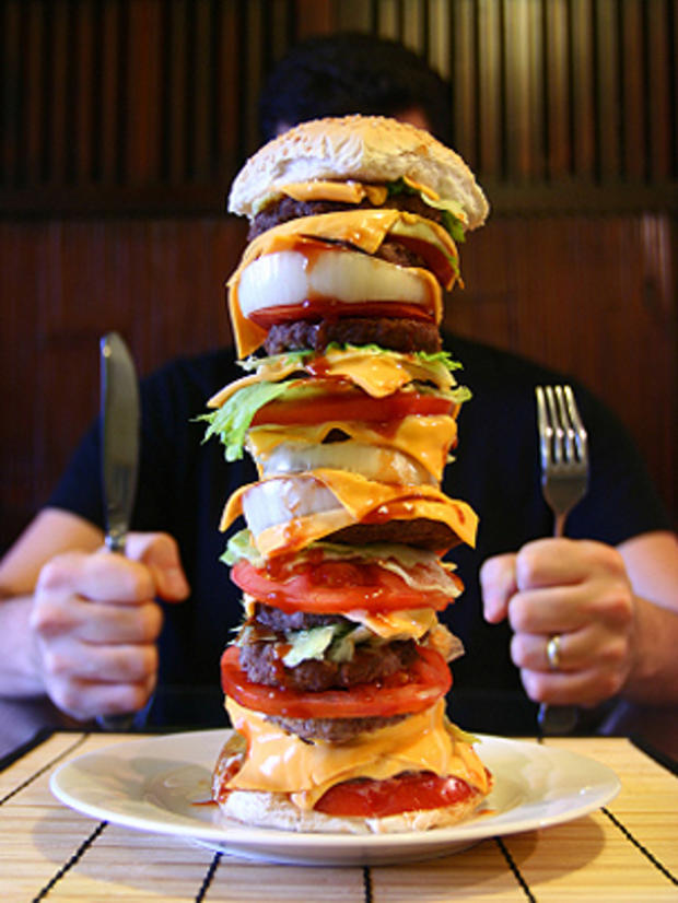 burger, stack, overeating, greed, portion, binge eating, stock, too much food, meat 