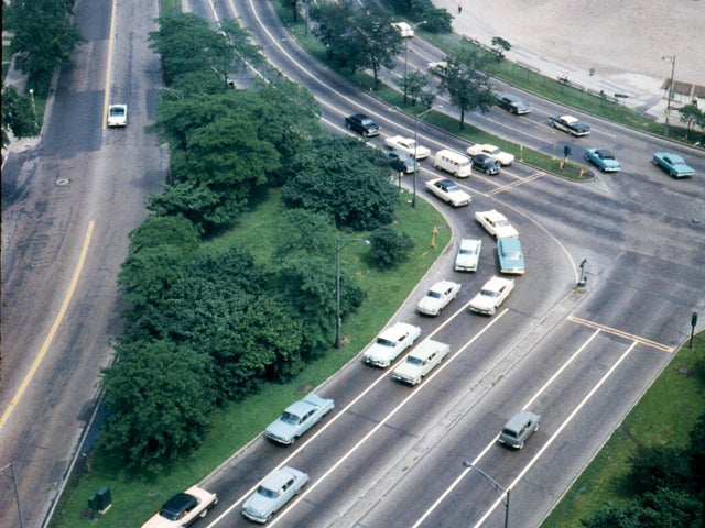 driving, michigan, road, intersection 