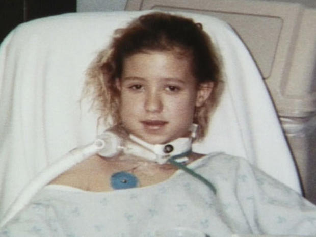 Krystal Surles, 10, recovers at University Hospital San Antonio, Texas, in January 2000, after her throat was slashed by an intruder on Dec. 31, 1999. 