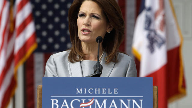 Rep. Michele Bachmann, R-Minn., speaks to supporters during her formal announcement to seek the 2012 Republican presidential nomination 