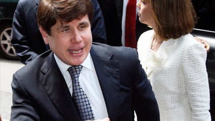 CHICAGO, IL - JUNE 27: Former Illinois Governor Rod Blagojevich and his wife Patti arrive for the verdict in his corruption retrial at the Dirksen Federal Courthouse June 27, 2011 in Chicago, Illinois. Jurors have reached a verdict on the 18 of the 20 cou 