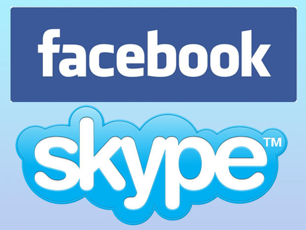 Facebook and Skype logos 