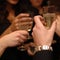 women drinking at party 