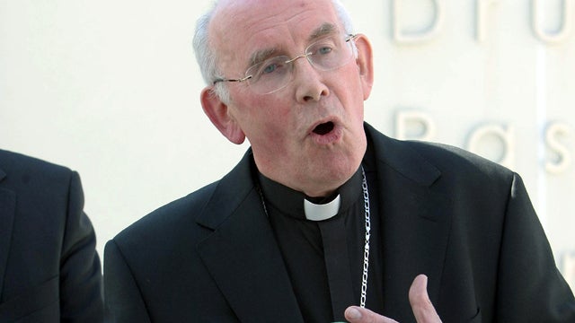 Cardinal Sean Brady, the head of the Catholic Church in Ireland, speaks at Drumcree Pastoral Centre in Portadown, Ireland, July 13, 2011. 