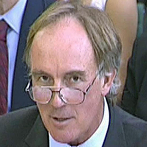 Tom Crone, legal manager of News International, gives evidence July 21, 2009, to a House of Commons committee in Westminster, London, in this image made from television. Crone, a senior lawyer who vetted News of the World stories for more than 20 years, left the newspaper's publisher July 13, 2011, as the phone hacking scandal continued to grow. Photo credit: AP Photo 