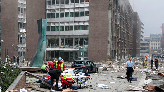 Explosion in Oslo Norway 