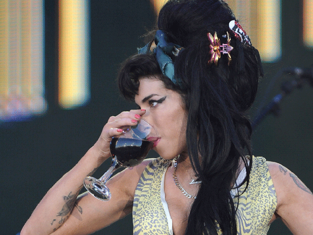 Amy Winehouse performs on July 4, 2008, near Madrid.