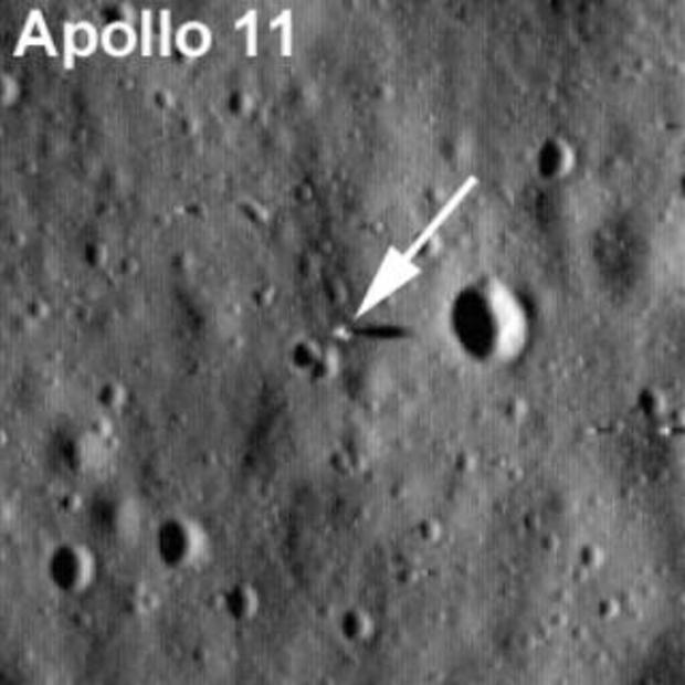 Apollo 11 landing site take by a lunar orbiter 