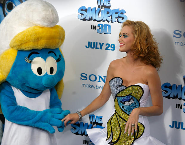 Katy Perry at the premiere of 'The Smurfs' on July 24, 2011, in New York.  