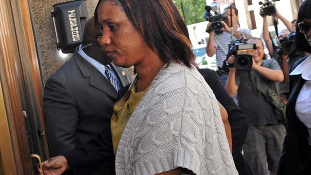 Hotel maid Nafissatou Diallo arriving at Manhattan criminal court for a meeting with New York City prosecutors investigating the sex assault case against Dominique Strauss-Kahn on July 27 