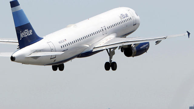 JetBlue plane takes off  