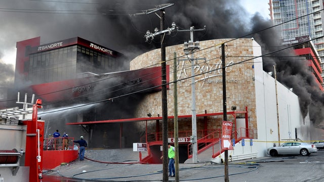 Smoke billows from the Casino Royale 