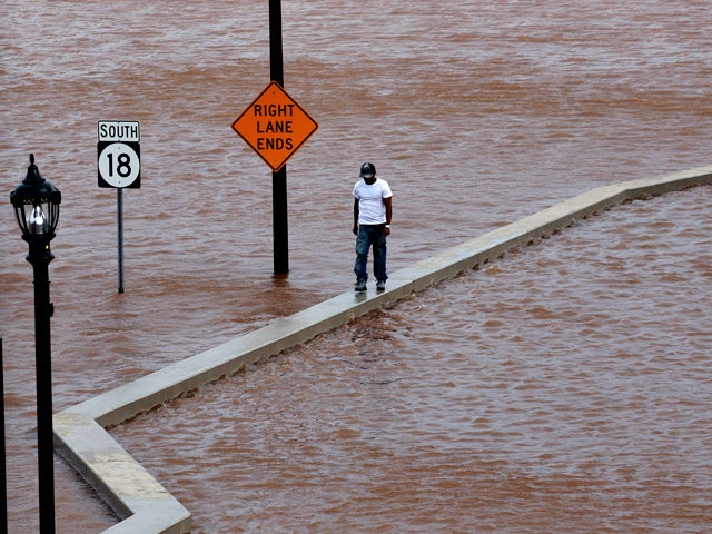 flooded highway in New Brunswick 